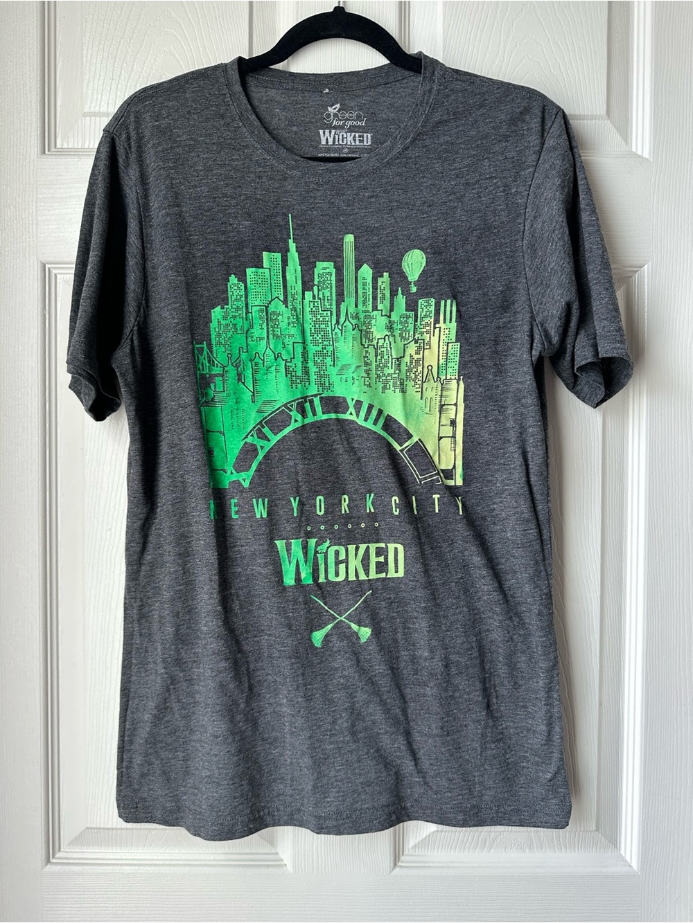 Wicked New York City Graphic Tee - Gray with Green Print